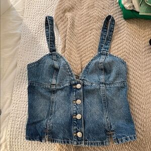 Zara Blue Denim Top